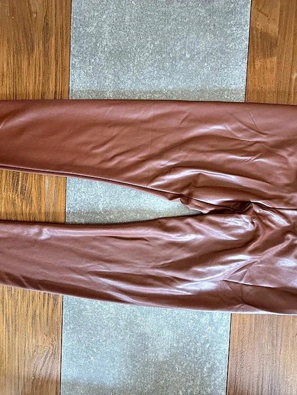 AG GAELLE Faux Leather Leggings in Brown Size Medium